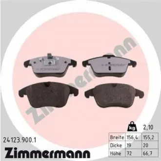 Колодки гальмівні (передні) Land Rover Freelander/Ford Mondeo IV 1.8-2.5 07 ZIMMERMANN 24123.900.1 Купити в Україні