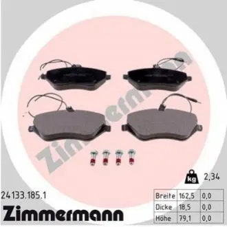 Гальмівні колодки, дискове гальмо (набір) ZIMMERMANN 241331851 Купити в Україні