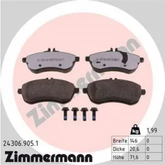 Колодки тормозные дисковые ZIMMERMANN 24306.905.1