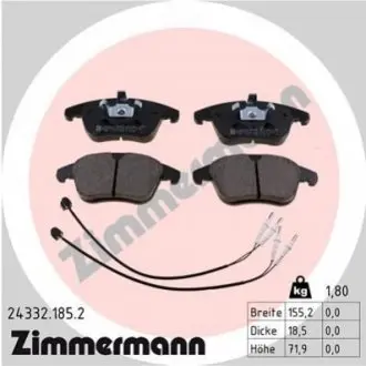 Колодки гальмівні дискові (комплект 4 шт) ZIMMERMANN 243321852 Купити в Україні