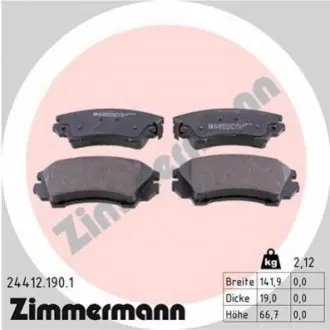 Колодки гальмівні (передні) Opel Astra J/Chevrolet Camaro/Malibu 12-/Insignia 08- (Mando) ZIMMERMANN 244121901 Купити в Україні