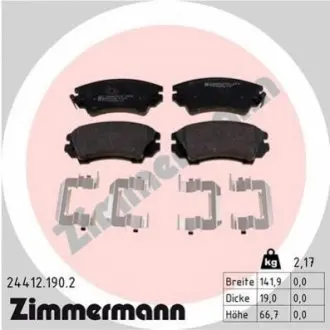 Колодки гальмівні (передні) Opel Astra J 12-/Insignia 08 ZIMMERMANN 244121902 Купити в Україні