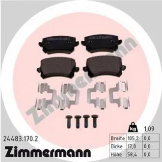 Колодки тормозные, дисковые.) ZIMMERMANN 244831702 Купить в Украине