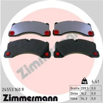 Колодки гальмівні (передні) Porsche Cayenne 02-/Macan 14-/Panamera 10-16/VW Touareg 02 ZIMMERMANN 245531609