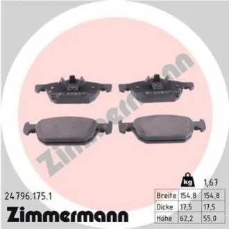 Колодки гальмівні (передні) Honda Accord VIII 08 ZIMMERMANN 247961751 Купити в Україні