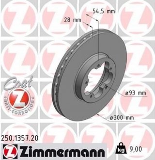 Гальмівний диск ZIMMERMANN 250135720 (фото 1)