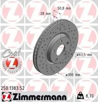 Тормозной диск SPORT BRAKE DISC Z ZIMMERMANN 250138352