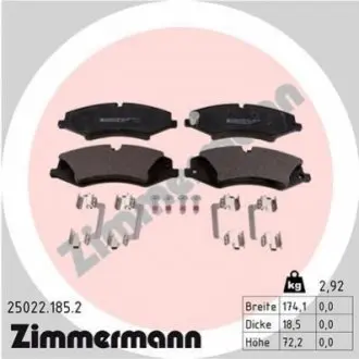 Колодки гальмівні (передні) Land Rover Discovery IV/V/Range Rover 2.0-5.0 4x4 09- (TRW) (з аксес.) ZIMMERMANN 250221852 Купити в Україні