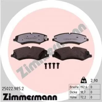 Колодки гальмівні (передні) Land Rover Discovery IV/V/Range Rover 4x4 09- (TRW) (з аксесуар.) rd:z ZIMMERMANN 250229852 Купити в Україні