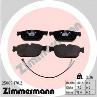 Колодки тормозные, дисковые ZIMMERMANN 250691702