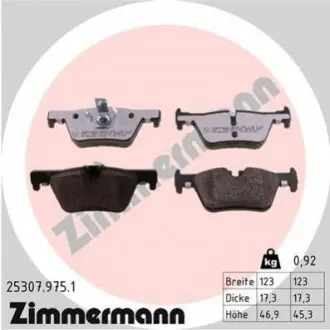 Колодки гальмівні (задні) BMW 1 (F20/F21)/ 2 (F22/F23)/ 3 (F30/F31/F34)/4 (F32/F36) 11- (Bosch) ATE Ceramic ZIMMERMANN 253079751 Купити в Україні