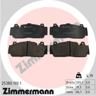 Гальмівні колодки ZIMMERMANN 253801901 Купити в Україні