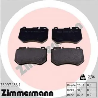 Колодки гальмівні (передні) MB C-class (W205) 14 ZIMMERMANN 259971851 Купити в Україні