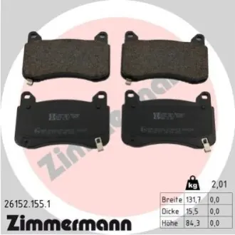 Колодки гальмівні (передні) Tesla Model 3 17-/ Model Y 19- (Brembo) Q+ ZIMMERMANN 261521551 Купити в Україні