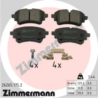 Колодки гальмівні (задні) Audi A4/A6/Q5/Q7/VW Touareg 15 ZIMMERMANN 262651752 Купити в Україні