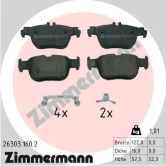 Колодки гальмівні (задні) Audi A3/Seat Leon/Skoda Octavia/VW Golf VIII 19-/Caddy 20 ZIMMERMANN 263031602 Купити в Україні