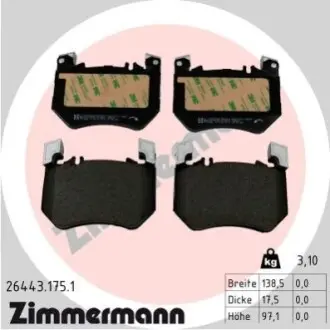 Колодки гальмівні дискові, к-кт ZIMMERMANN 264431751 Купити в Україні