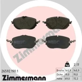 Гальмівні колодки ZIMMERMANN 265921901 Купити в Україні