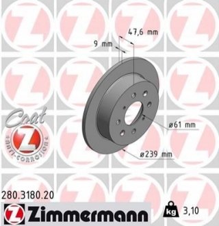 Гальмівний диск ZIMMERMANN 280318020 (фото 1)