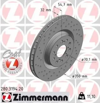 Гальмівний диск ZIMMERMANN 280319420