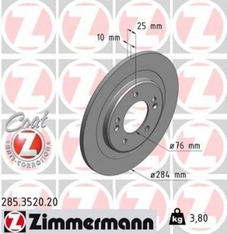 Тормозные диски задние ZIMMERMANN 285352020