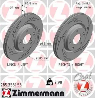 Гальмівний диск BLACK Z ZIMMERMANN 285353153