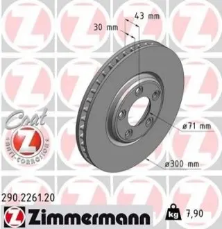 Гальмівний диск ZIMMERMANN 290226120
