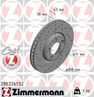Гальмівний диск ZIMMERMANN 290226152
