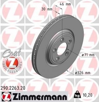 Тормозной диск - (C2C25336) ZIMMERMANN 290226320