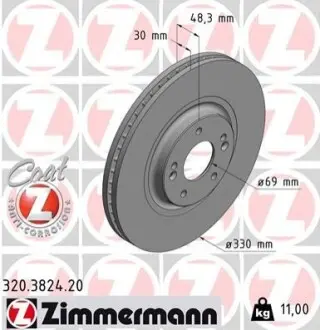 Гальмівний диск ZIMMERMANN 320382420