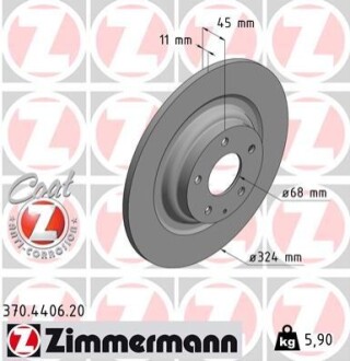 Тормозной диск ZIMMERMANN 370440620