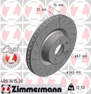 Тормозной диск ZIMMERMANN 400361520