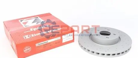 Фото Диск гальмівний (передній) MB C-class (W204) 07-/ E-class (W212) 09- (322x32) (з отворами) (вент.) ZIMMERMANN (400366452) зображення 1