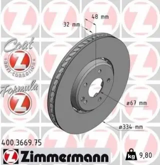 Тормозной диск ZIMMERMANN 400366975