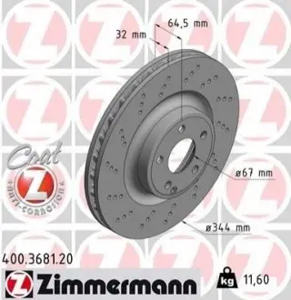 Гальмівний диск ZIMMERMANN 400368120