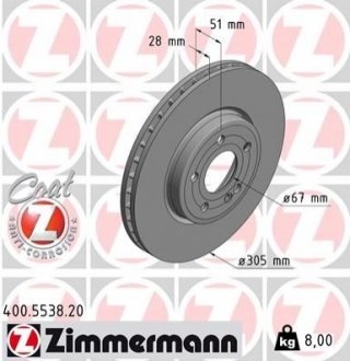 Тормозные диски передние ZIMMERMANN 400553820