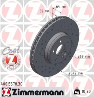 Гальмівний диск ZIMMERMANN 400557830 Купити в Україні