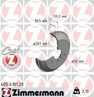 Гальмівний барабан ZIMMERMANN 405410120
