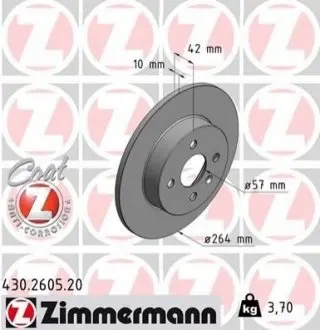 Гальмівний диск ZIMMERMANN 430260520