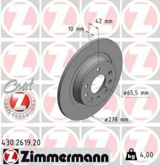 Гальмівний диск ZIMMERMANN 430261920