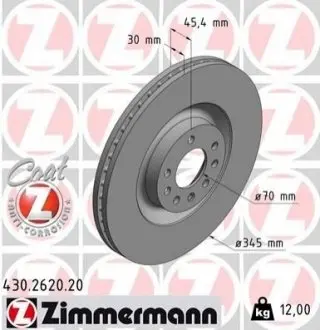 Тормозной диск ZIMMERMANN 430262020