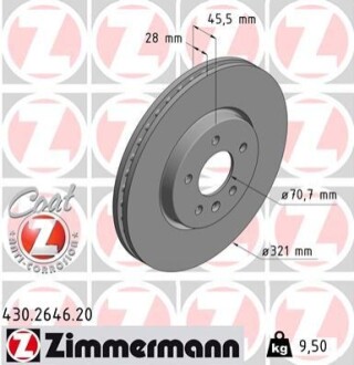 Диск тормозной ZIMMERMANN 430264620