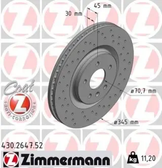 Тормозной диск SPORT BRAKE DISC Z ZIMMERMANN 430264752