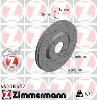 Тормозной диск ZIMMERMANN 440310652