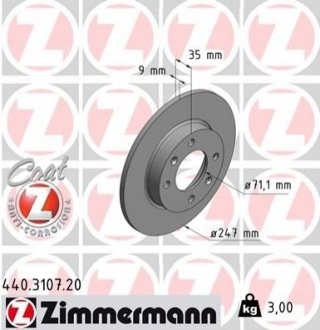 Тормозной диск ZIMMERMANN 440310720