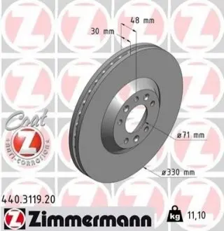 Гальмівний диск ZIMMERMANN 440311920
