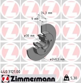 Тормозной диск ZIMMERMANN 440312100 (фото 1)