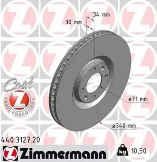 Диск тормозной ZIMMERMANN 440312720 Купить в Украине