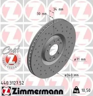 Диск тормозной ZIMMERMANN 440312752