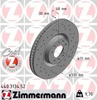Тормозной диск ZIMMERMANN 440313452